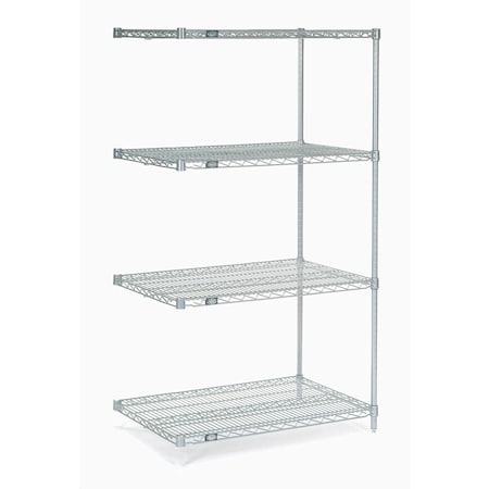 Wire Shelving Add-On, Poly-Z-Brite, 24W X 18D X 63H